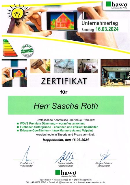 Zertifikat Unternehmertag 16.03.2024