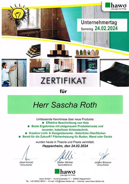 Zertifikat Unternehmertag 24.02.2024